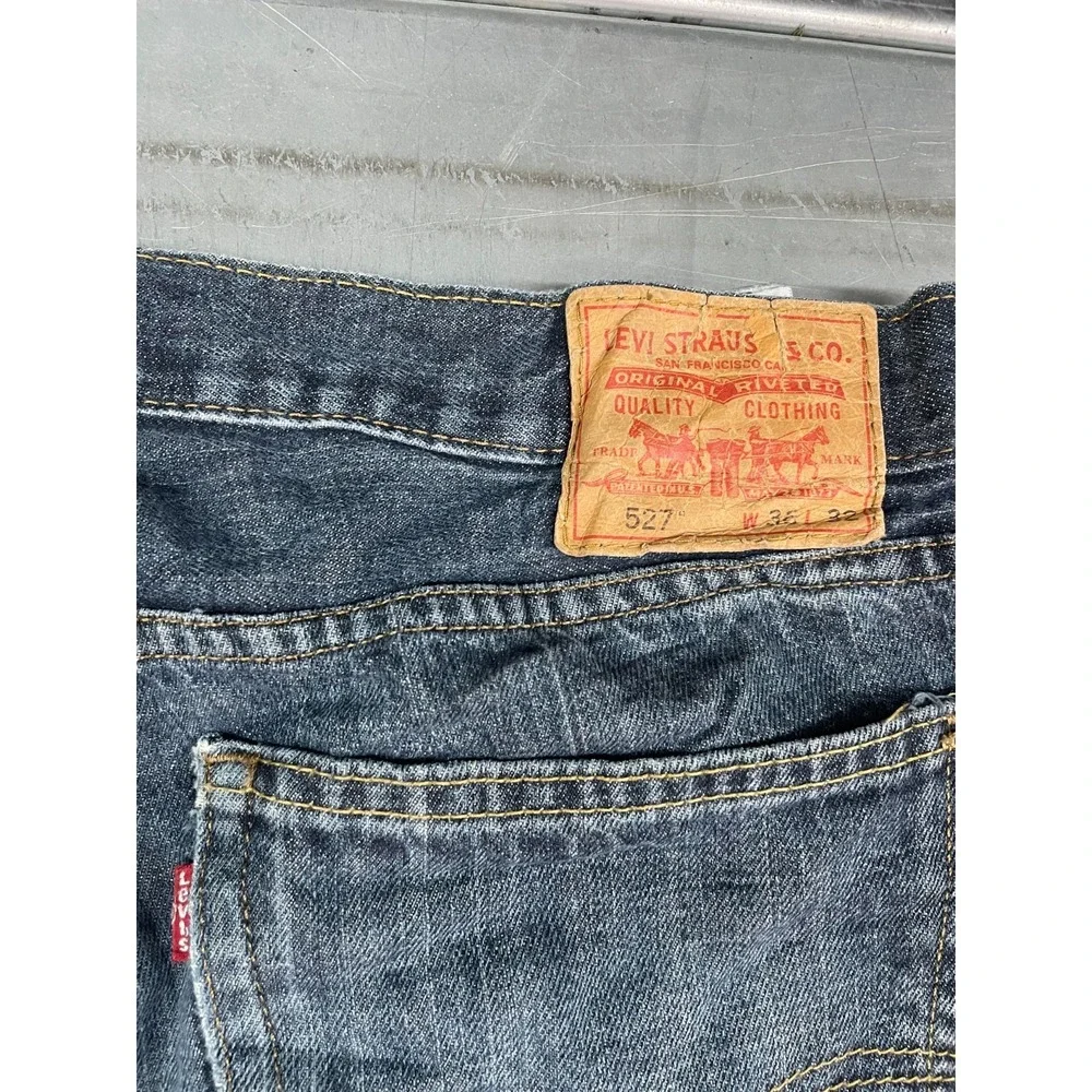 VTG Levis 527 Jeans Mens 36X32  Blue Medium Wash Denim Slim‎ Bootcut 100% Cotton